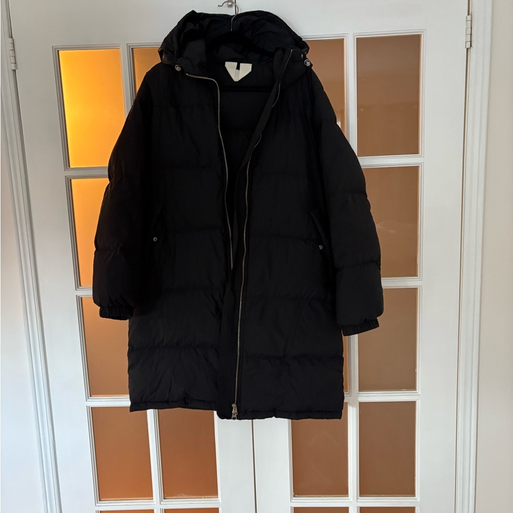 Arket Black Hooded Puffer Jacket